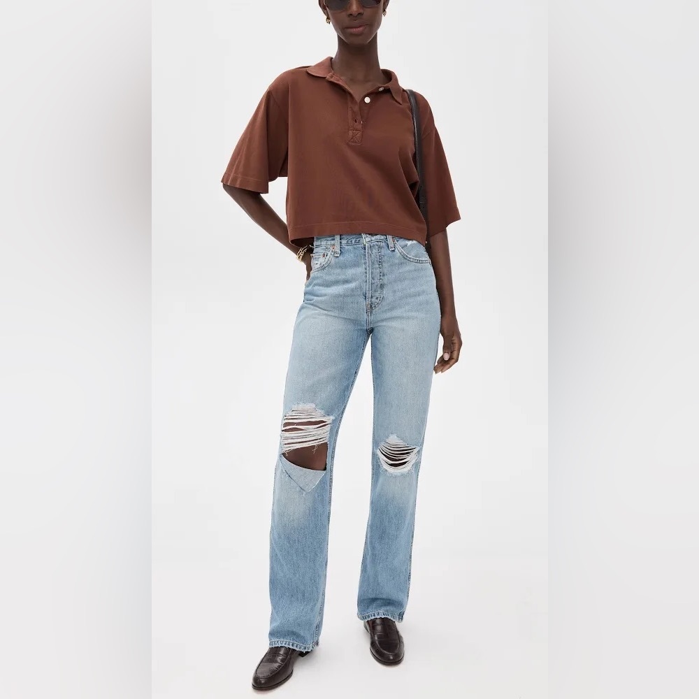 Re/Done 90s High Rise Loose Straight Leg Jeans Size 29